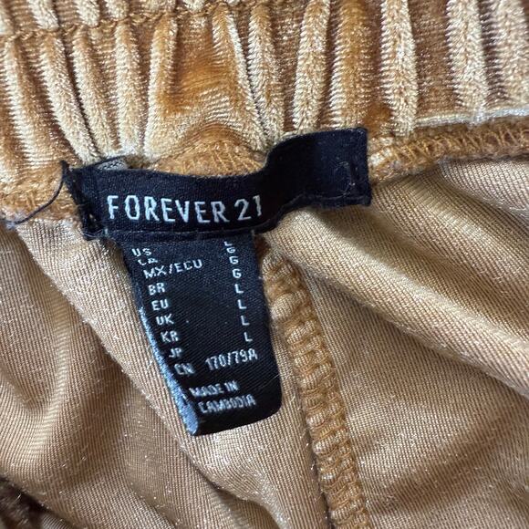 Gold Velour Track Pants SZ L Y2K Dance Streetwear Lounge Cozy Sheen Drawstring - Picture 3 of 6